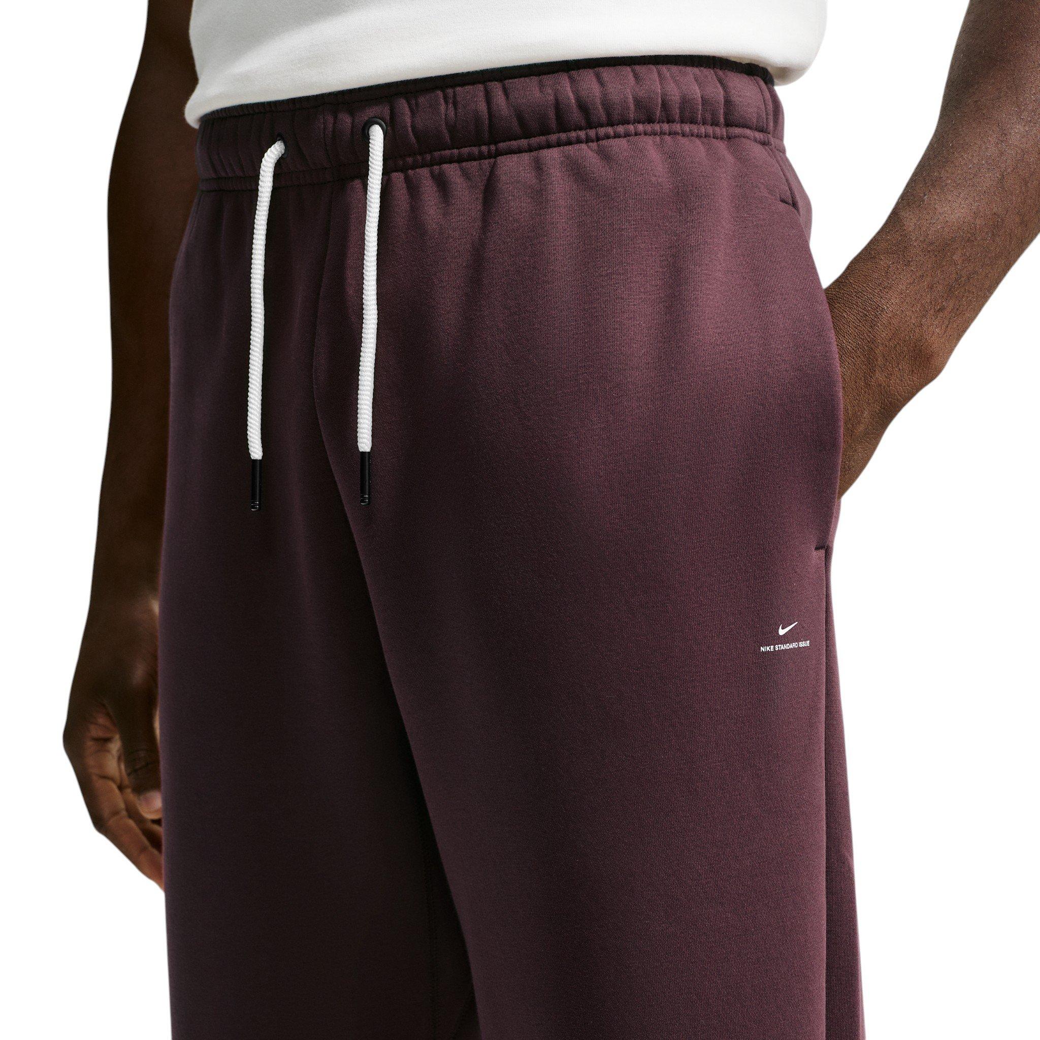 Nike Men's Standard Issue Therma-FIT Brushed Open-Hem Basketball Pants - RED